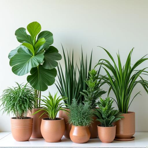 A collection of lush indoor plants